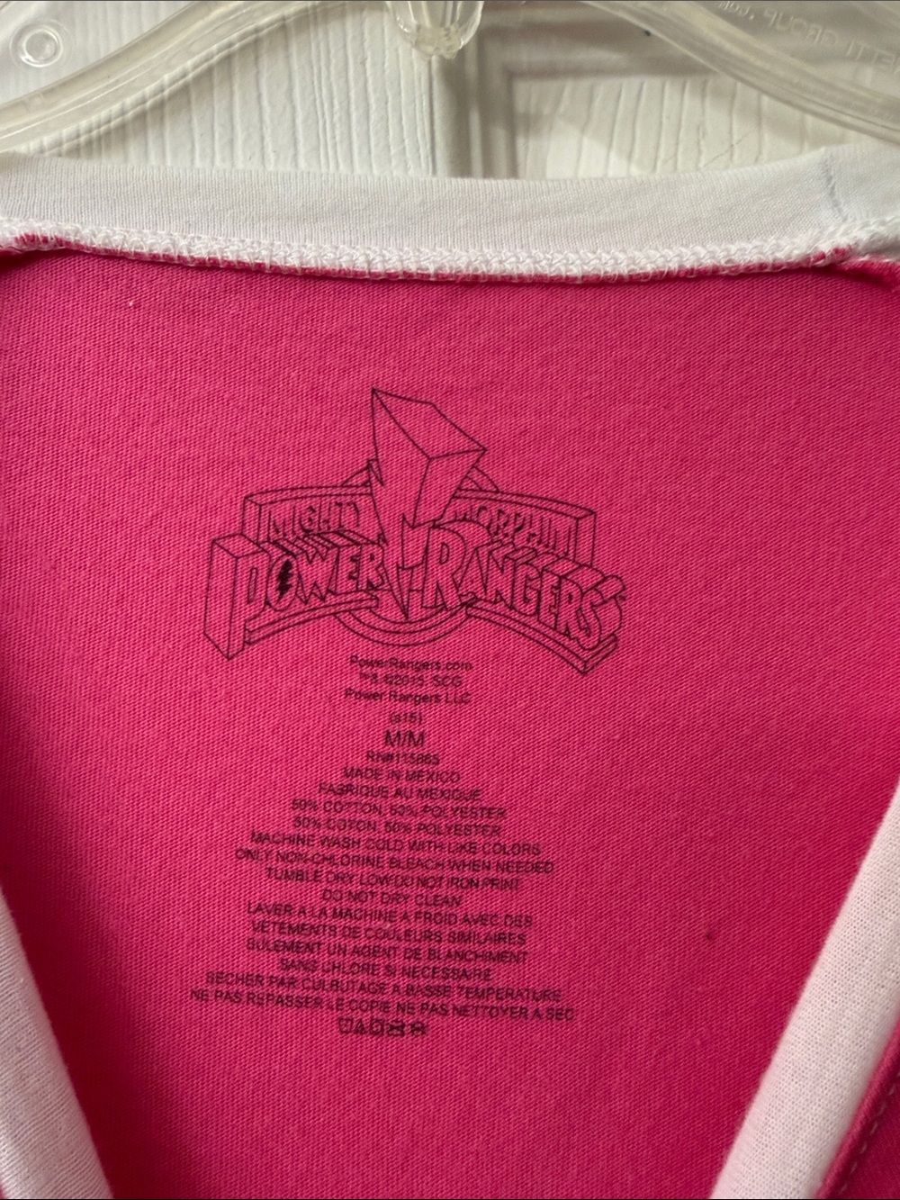 Power Ranger Pink and White Raglan Tee - Picture 2 of 3